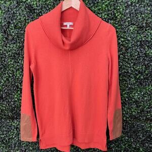 Tyler Boe, Red Orange, Cowl Neck,  Cotton-Cashmere Sweater Women's Size XS
